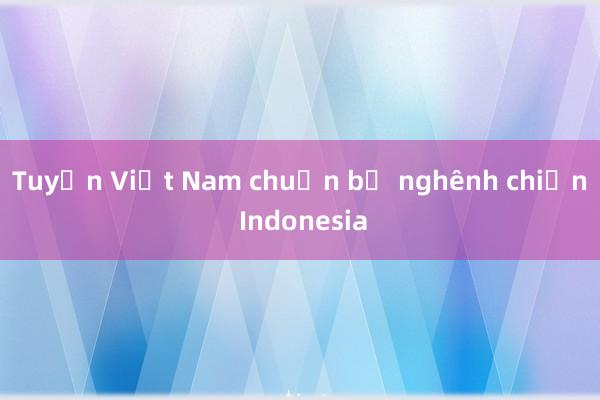 Tuyển Việt Nam chuẩn bị nghênh chiến Indonesia