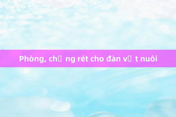 Phòng, chống rét cho đàn vật nuôi