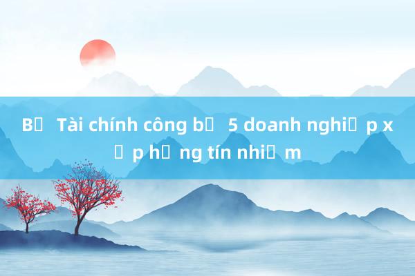 Bộ Tài chính công bố 5 doanh nghiệp xếp hạng tín nhiệm